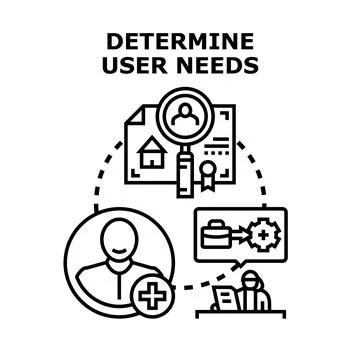 Determining user needs concept vector illustration 库存插图
