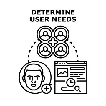 Determining user needs for web application development Stockillustratie