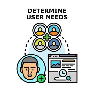 Determining user needs for web application development 스톡 일러스트