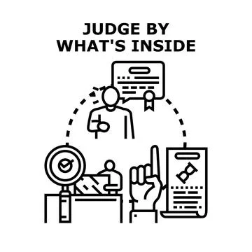 Determining value by internal qualities and merit Stock Illustration