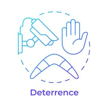 Deterrence blue gradient concept icon Stockillustratie