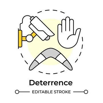 Deterrence multi color concept icon Stock Illustration