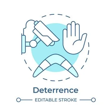 Deterrence soft blue concept icon Stock Illustration