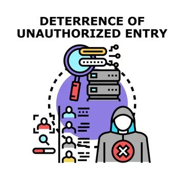 Deterrence of unauthorized entry concept preventing access Stock Illustration