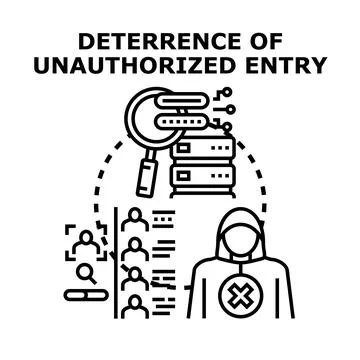 Deterrence of unauthorized entry concept preventing access Stock Illustration