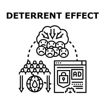 Deterrent effect impacting online users and global economy Stock Illustration