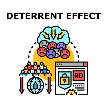 Deterrent effect impacting online users and global economy Stock Illustration