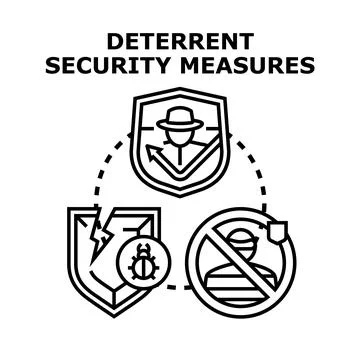 Deterrent security measures protecting digital information and privacy Stock Illustration