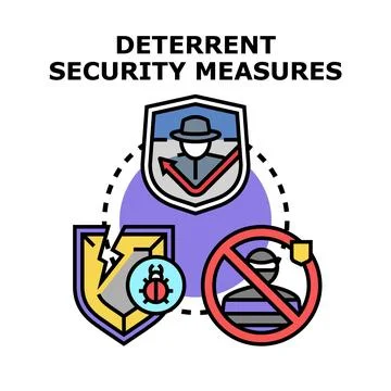 Deterrent security measures protecting digital information and privacy Stock Illustration