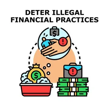 Deterring illegal financial practices and preventing corruption crimes Stock Illustration