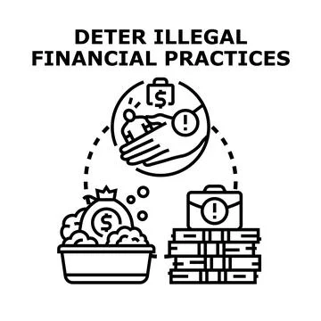 Deterring illegal financial practices and preventing corruption crimes Stock Illustration