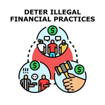 Deterring illegal financial practices concept vector illustration Stock Illustration