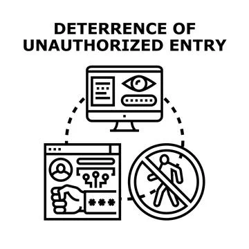 Deterring unauthorized entry protecting digital data access Stock Illustration
