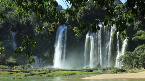 Detian Waterfall Video stock 145856626
