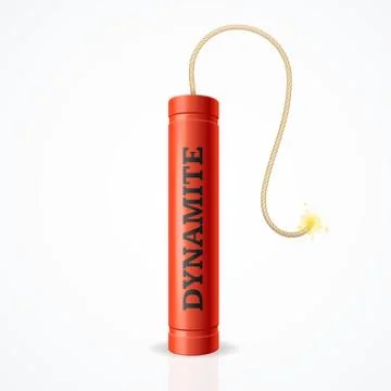 Detonate Dynamite Bomb. Vector Stock Illustration