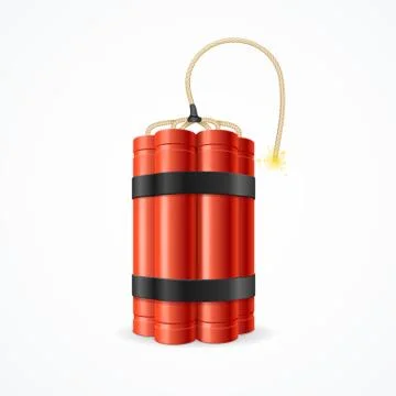 Detonate Dynamite Bomb. Vector Stock Illustration