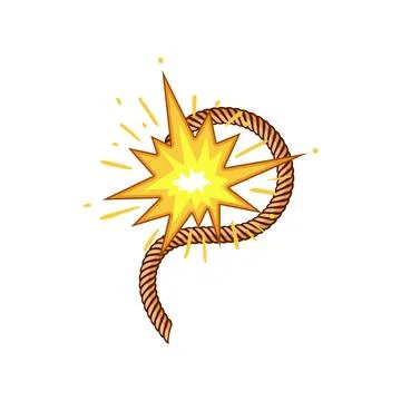 Detonation dynamite fuse cartoon vector illustration Stock Illustration