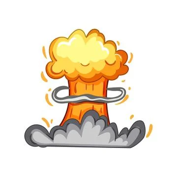 Detonation explosion effect cartoon vector illustration イラスト素材