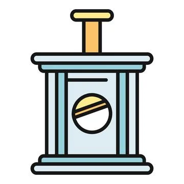 Detonator plunger activating an explosive device icon Illustration