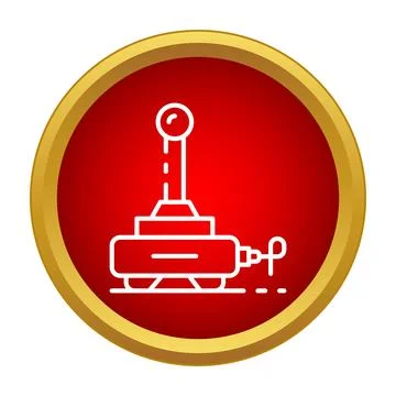 Detonator plunger activating an explosive trigger icon Stock Illustration
