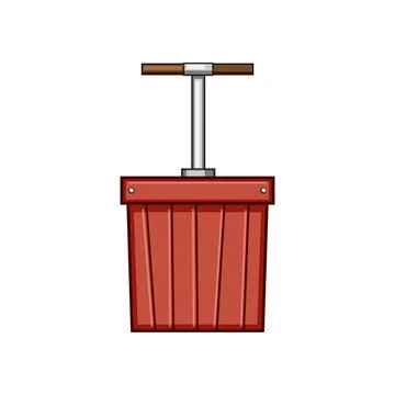 Detonator plunger box initiating explosive blast concept Stock Illustration