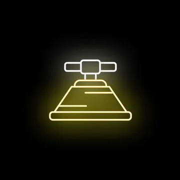 Detonator plunger switch neon line icon Stock Illustration