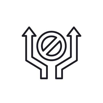 Detour icon with arrows, line pictogram Ilustración de archivo