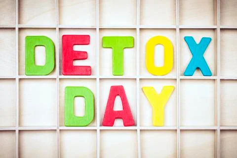 DETOX DAY text Stock Photos