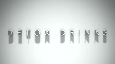 Detox drinks 3D title animation white text on a white background 스톡 동영상 299424599