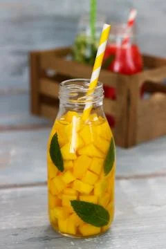 Detox fruit infused water. Stock Photos
