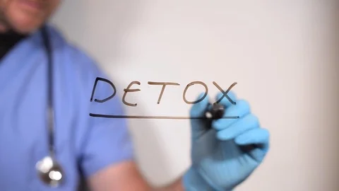 Detox handwritten on a clear screen Stock Footage 78991381