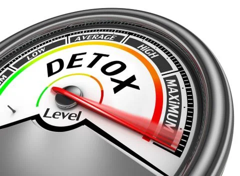 Detox level conceptual meter indicate maximum Stock Illustration