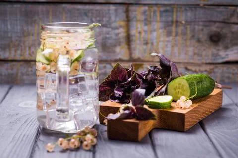 Detox refreshing drink Stock Photos