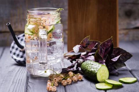 Detox refreshing drink Stock Photos