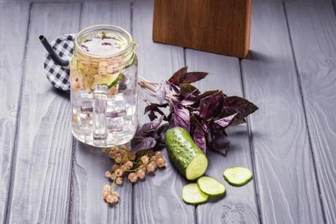 Detox refreshing drink Stock Photos