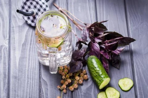 Detox refreshing drink Stock Photos