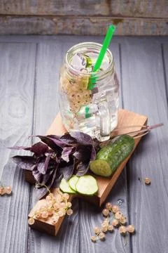 Detox refreshing drink Stock Photos