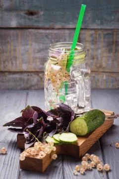 Detox refreshing drink Stock Photos