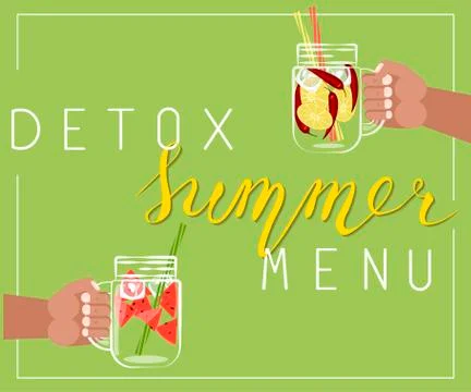 Detox summer menu Stock Illustration