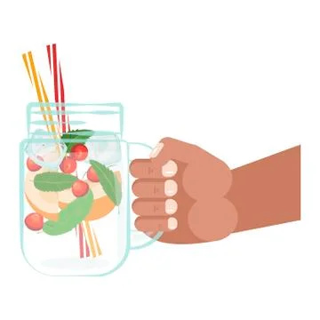 Detox water in hand Stock Illustration