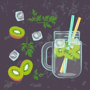 Detox water menu Stock Illustration