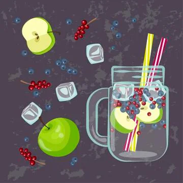 Detox water menu Stock Illustration