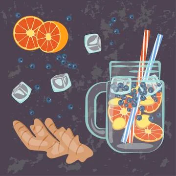 Detox water menu Stock Illustration