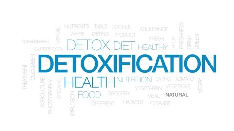 Detoxification animated word cloud, text design animation. Kinetic typography. Stock Footage 74697229