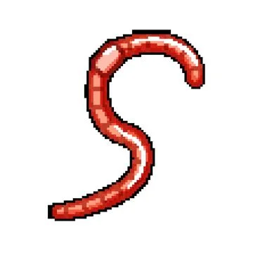 Detritivore worm pixel art vector illustration Stockillustratie
