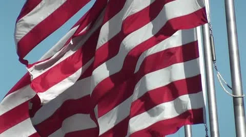 DETROIT-077 FLAGS FLUTTERING Vídeo Stock 10606988