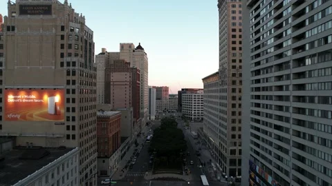 Detroit Aerial Stock Footage 208950326
