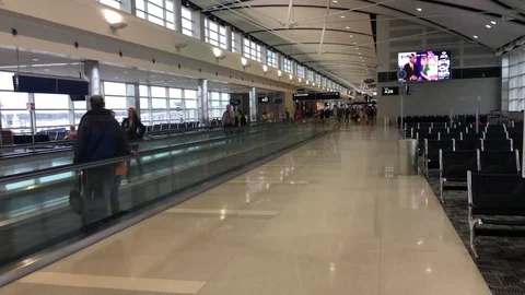 Detroit Airport Terminal Stock Footage