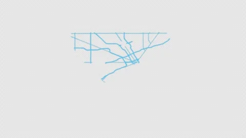 Detroit City Line Map Self Drawing Animated Overlay, Alpha 4K 스톡 동영상 340286539