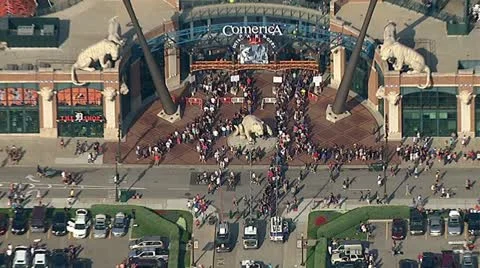 Detroit - Comerica Park Stock Footage